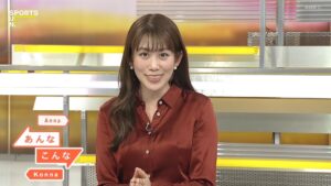 中川安奈アナ　サテンブラウスのおっぱいサンデースポーツ！乳揺れも【GIF】