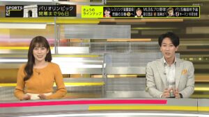 中川安奈アナのニット巨乳と番組紹介おっぱい【gif】